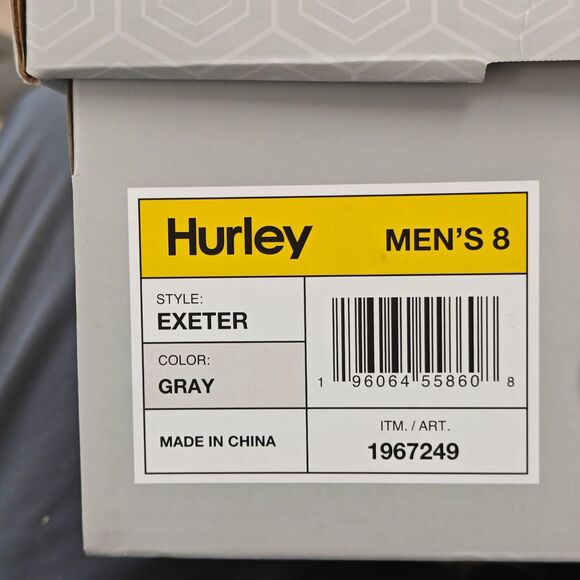 Hurley Exeter Men’s Athletic Casual Shoe Breathable Sport Sneaker Gray Size 8 main image 4